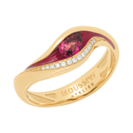 Кольцо с Турмалином и Бриллиантами, Эмаль, R0123-7/4