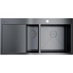 Мойка Akisame 100-2-GM-R нерж.сталь/вороненая сталь(арт.4973104)