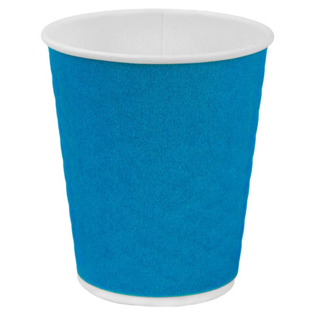 Стакан одноразовый бумажный 250/273 мл, D 80 мм, двухслойный, "Соты", синий, КОМПЛЕКТ 50 шт., холодное/горячее, WELDAY (ВЭЛДЭЙ), 702704