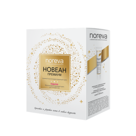 NOREVA НОВЕАН ПРЕМИУМ Мультикорректирующий дневной крем для лица + Мультикорректирующий крем для контура глаз 40 мл + 15 мл