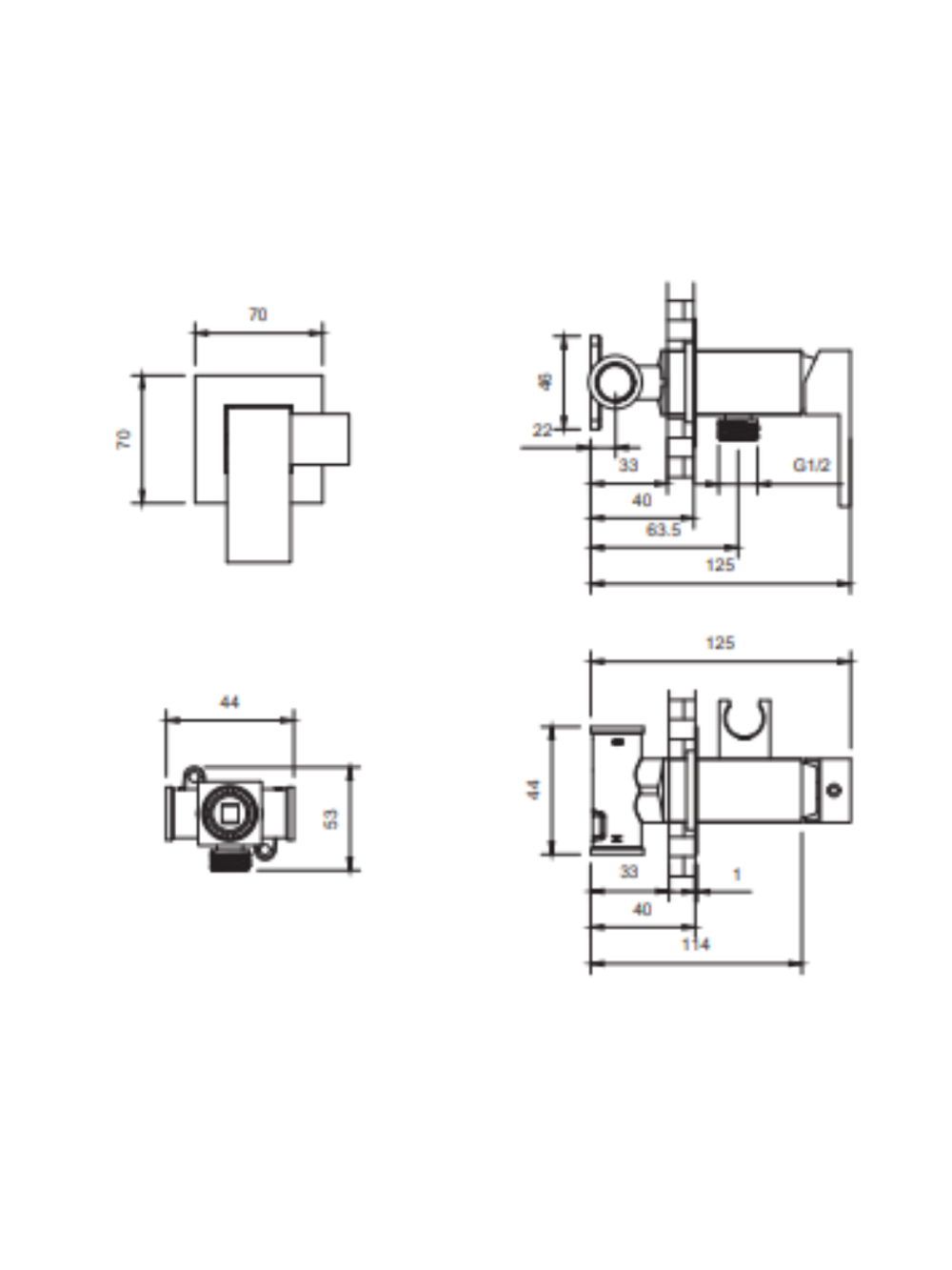 Встраиваемый гигиенический душ AltroBagno BM 060121 GM