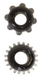 Набор из 2 эрекционных черных колец (Цвет: черный)