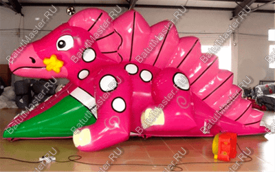Надувная горка "Розовый динозаврик" 6.5*4*3 м