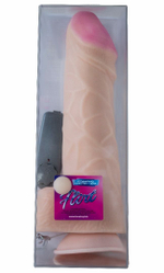 Гигантский вибратор-реалистик с присоской - 26 см. (Цвет: телесный)