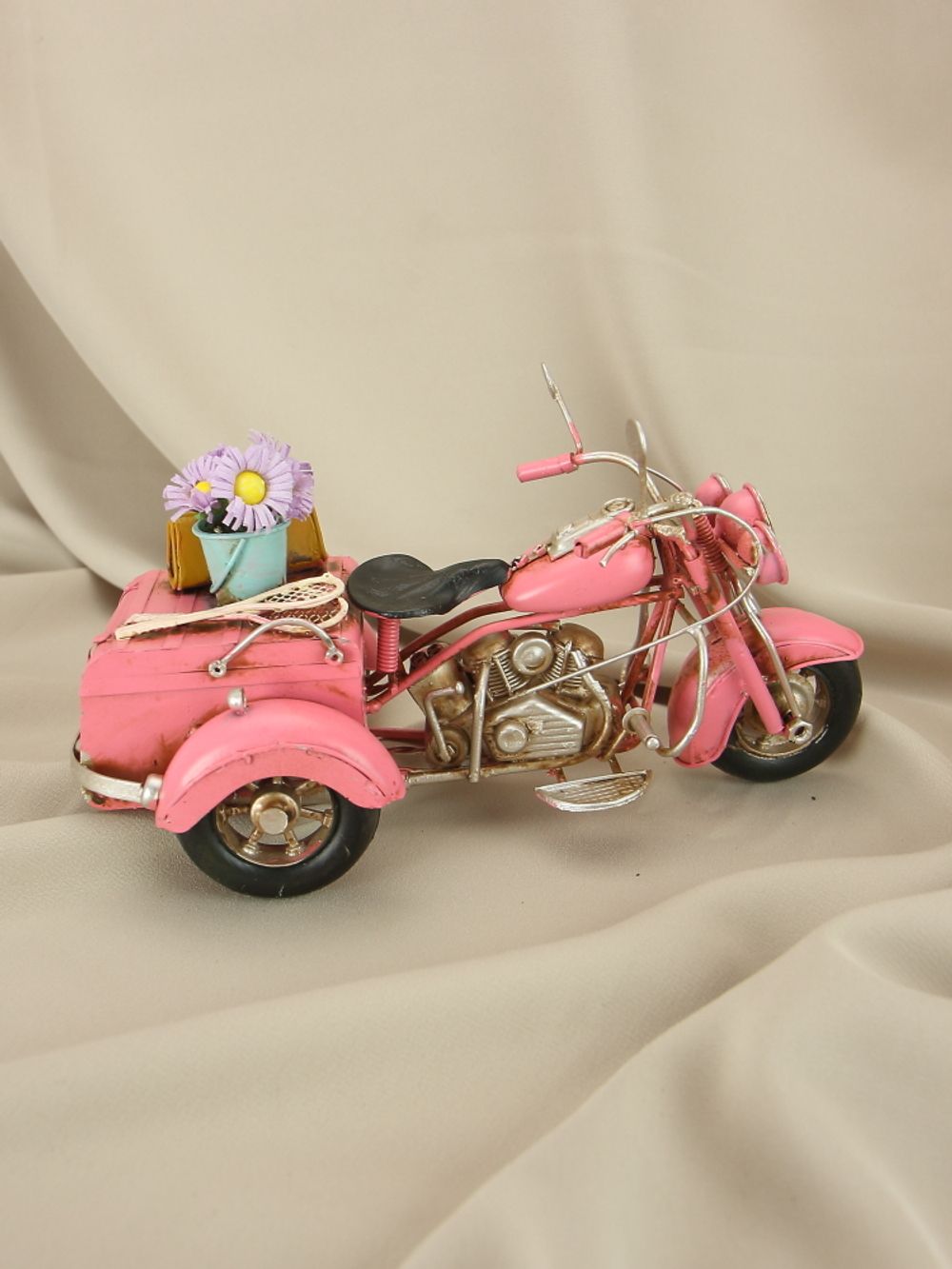 R&D Модель мотоцикла с люлькой "Harley Davidson", розовый с цветами