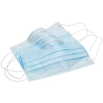 Маска 3-х слойная на резинках Гекса 50 шт голубая