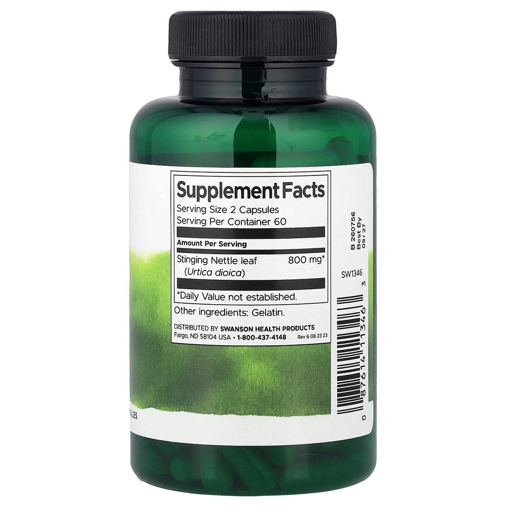 Swanson, Листья крапивы двудомной, 400 мг, 120 капсул