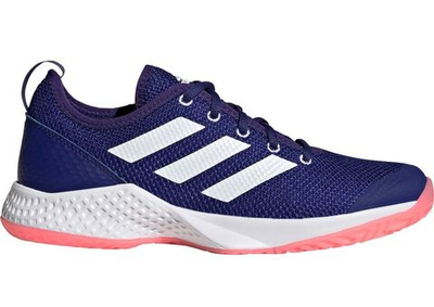 Женские Кроссовки теннисные Adidas Court Flash W - legacy indigo/white/acid red