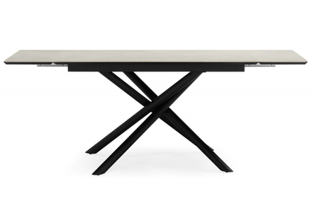 Керамический стол Woodville Мэриан 120(180)х80 carmen light grey, черный