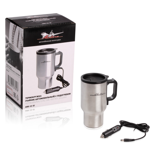 Чайник Airline 12 В/24 В термокружка 450 мл с подогревом нержавейка/пластик