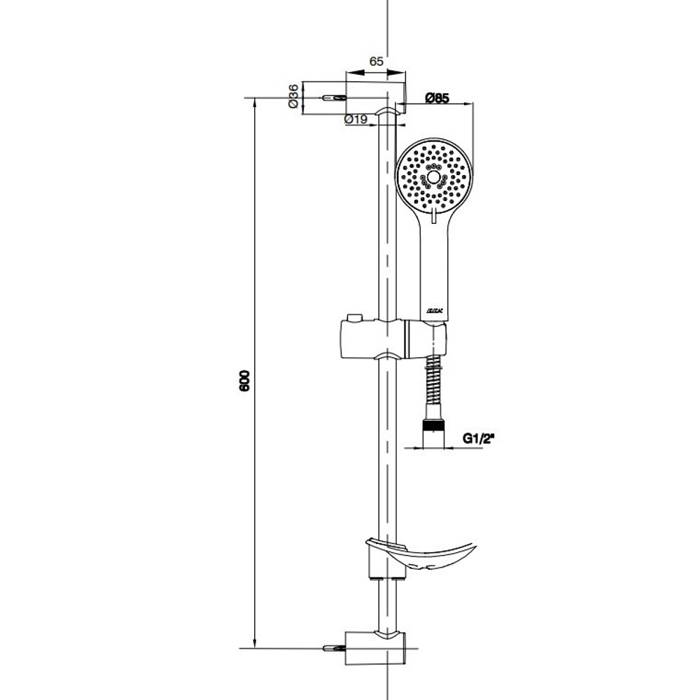 Душевой гарнитур Eca Nita 102146025EX 3 струи схема