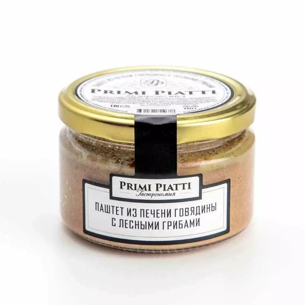 Паштет Primi Piatti, из печени говядины с лесными грибами, 180 гр