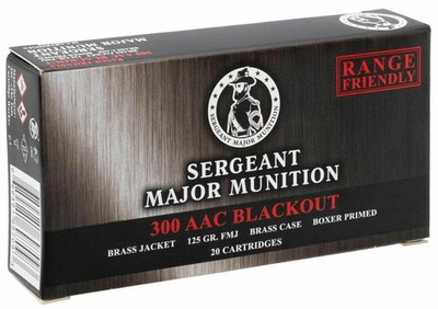 Патрон .300 ААС BLACKOUT ТПЗ оболочка и гильза латунь (125gr), коробка 20 шт.
