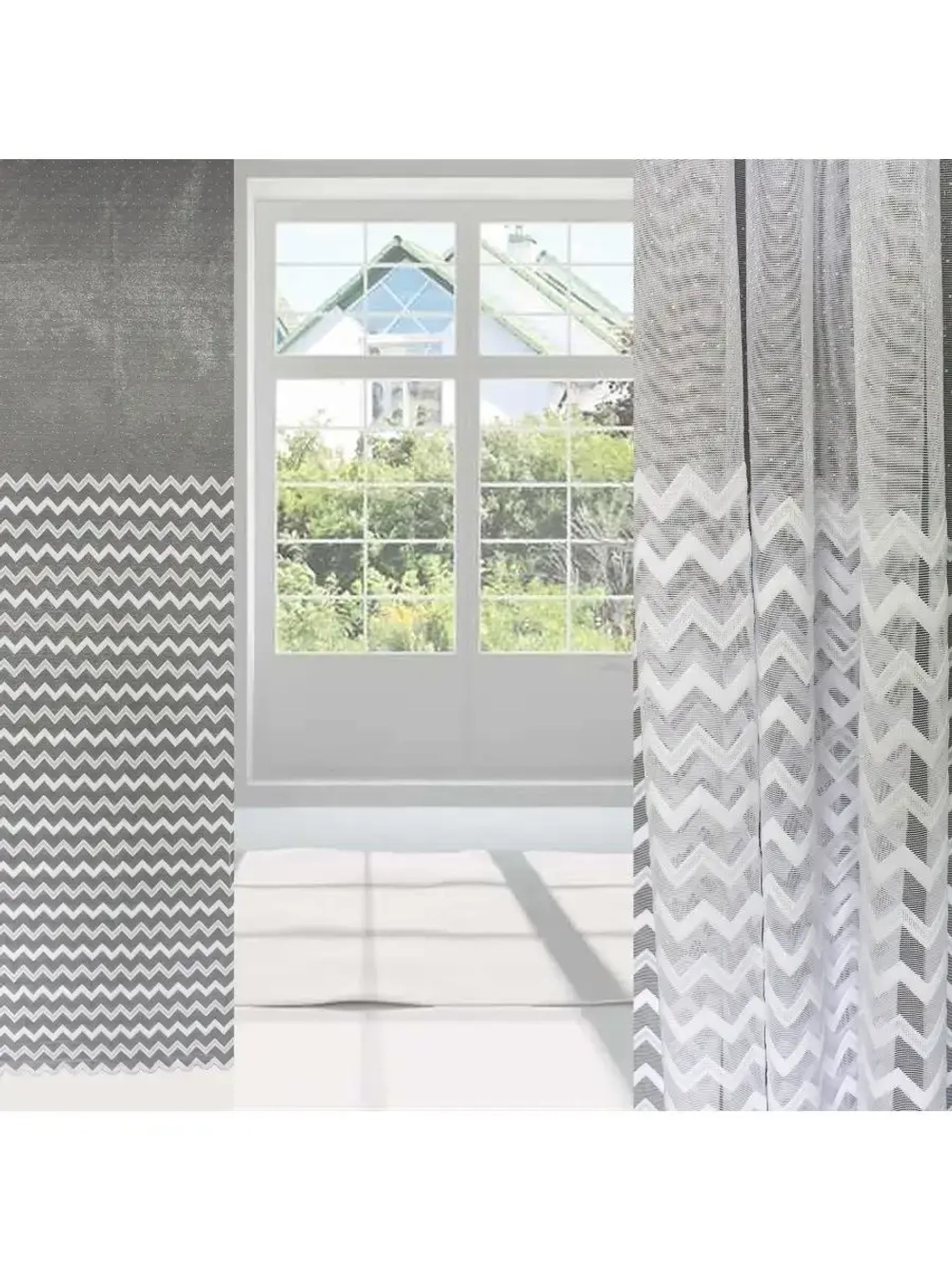 Тюль  белая сетка Жаккард 270х500 см