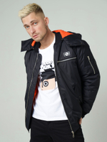 Бомбер мужской утепленный черный Город Горький