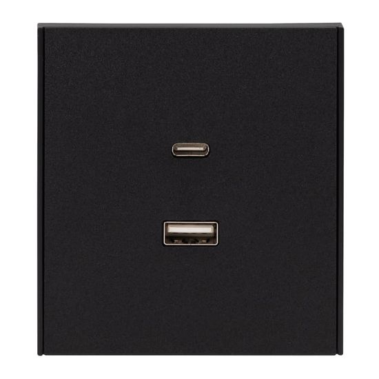 Розетка STRONG USB-A+Type-C 3А с функцией быстрой зарядки антрацит KRANZ