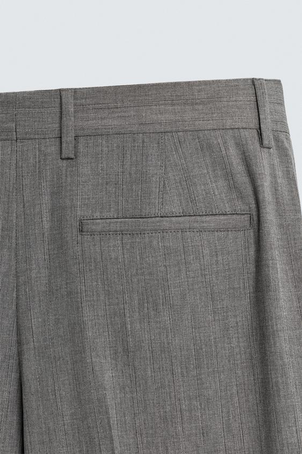 ZARA КОСТЮМНЫЕ БРЮКИ FLARE В ПОЛОСКУ — LIMITED EDITION, СЕРЫЙ