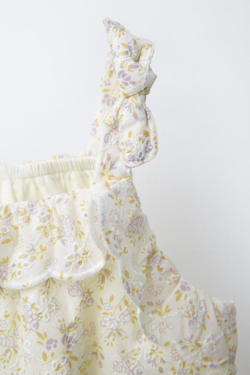 ZARA КОМБИНЕЗОН С ЦВЕТОЧНЫМ ПРИНТОМ, ЭКРЮ