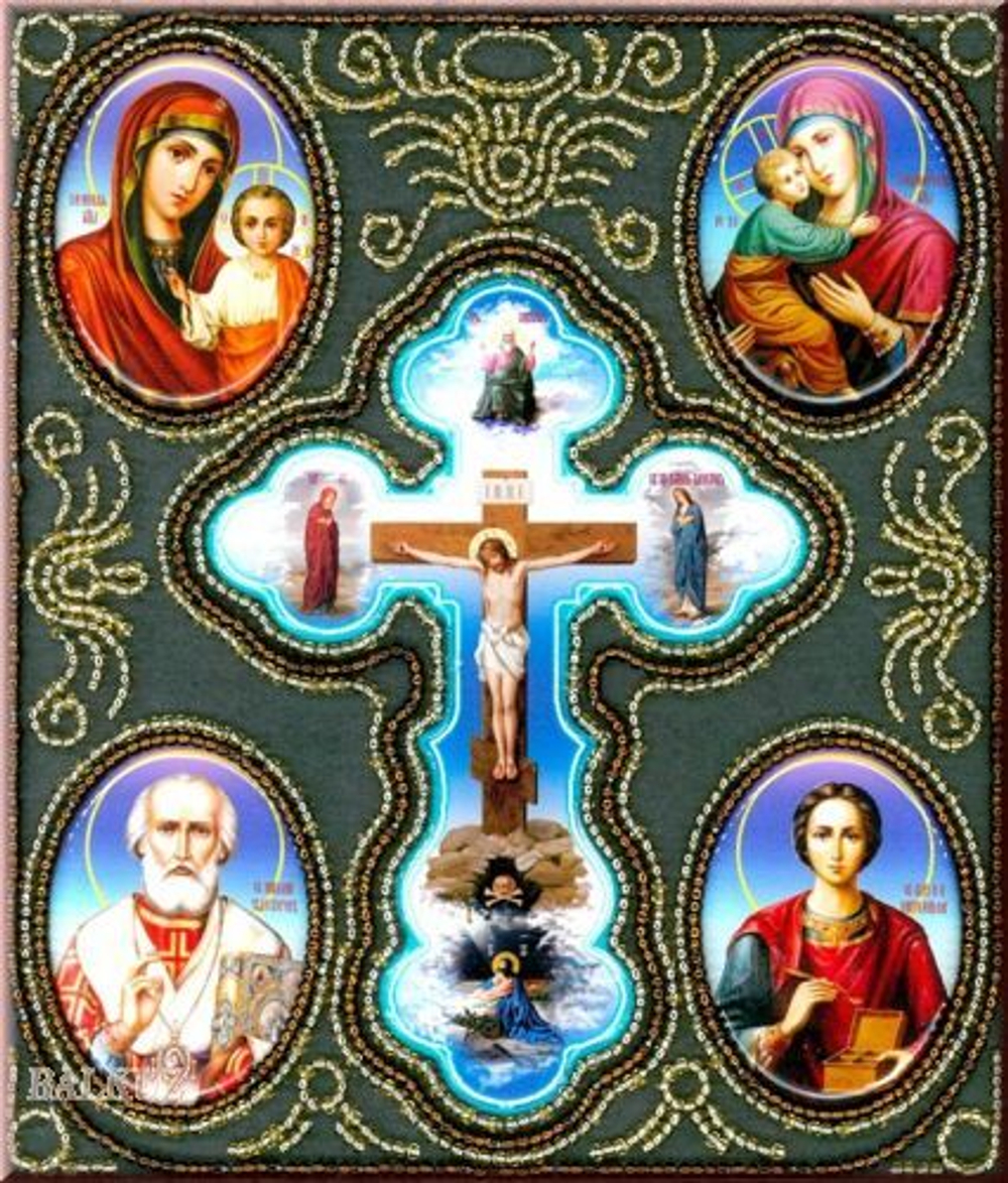 "Икона Четырехчастная"-L- 155 вышивка