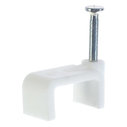 Скоба кабельная плоская белая duwi 8х3мм 20шт