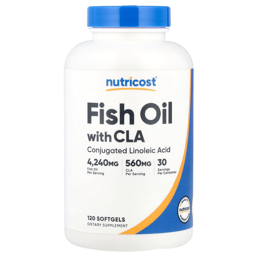 Nutricost, Рыбий жир с КЛК, 120 капсул