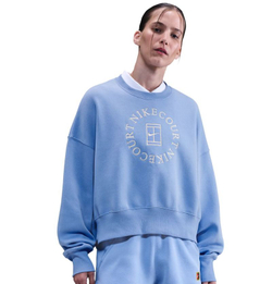 Женская теннисная куртка Nike Court Heritage Phoenix Fleece Over Oversized Crew Neck - royal pulse/comet blue
