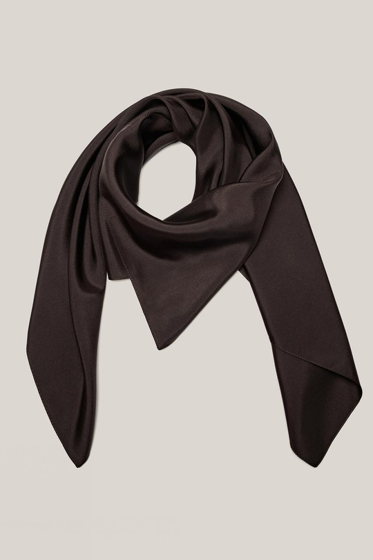 Massimo Dutti Шелковый шарф - Limited Edition, коричневый