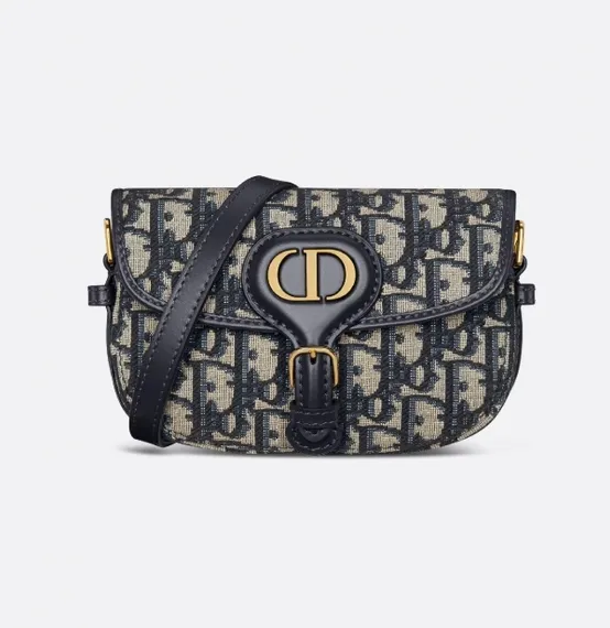 Сумка Dior Bobby синий жаккард Oblique