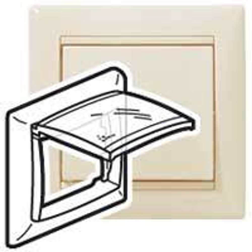 Рамка IP44 влагозащищённая c крышкой слоновая кость Valena Classic LEGRAND