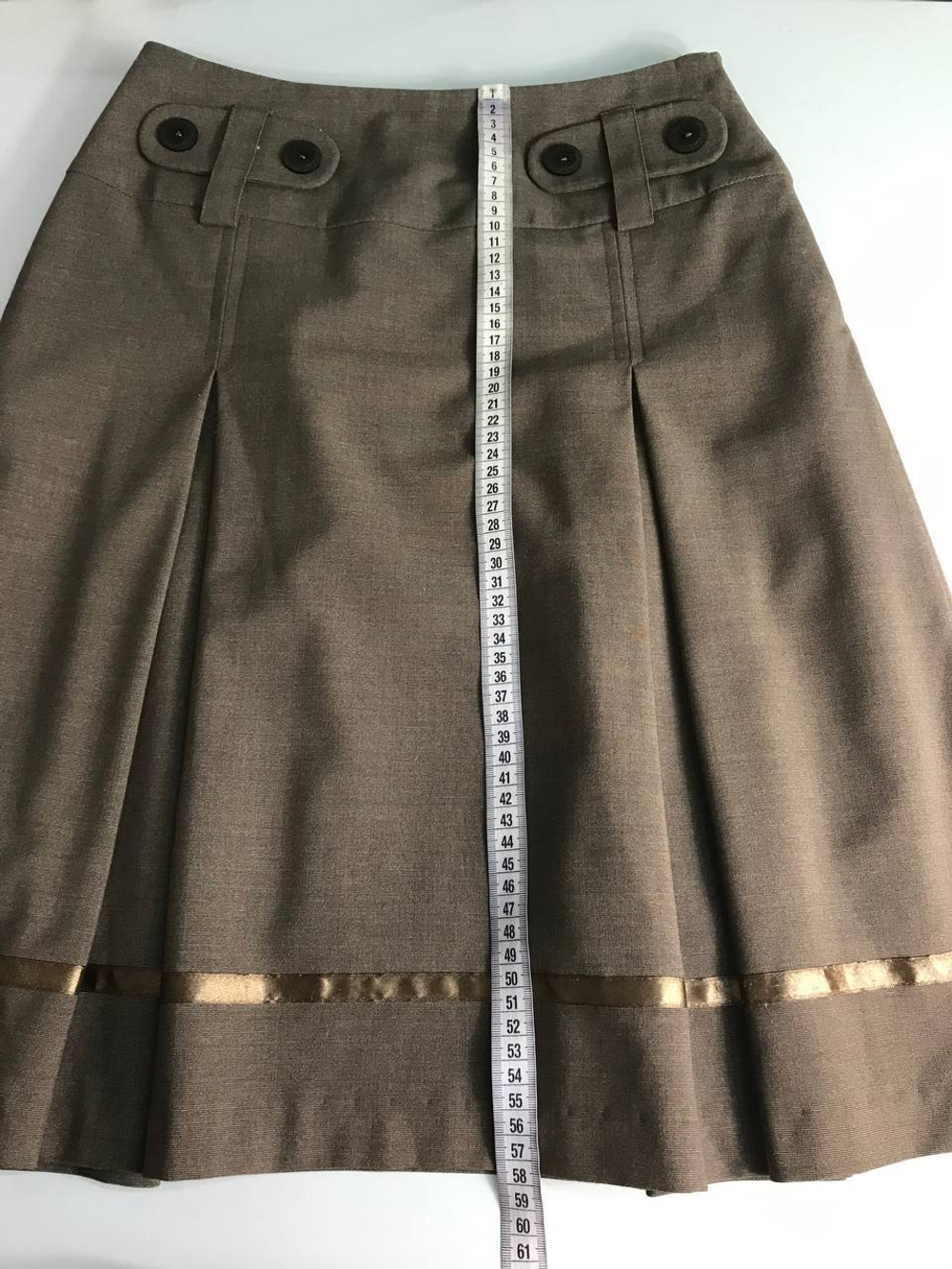 Юбка интересного дизайна в трендовом коричневом цвете 44-46 размер