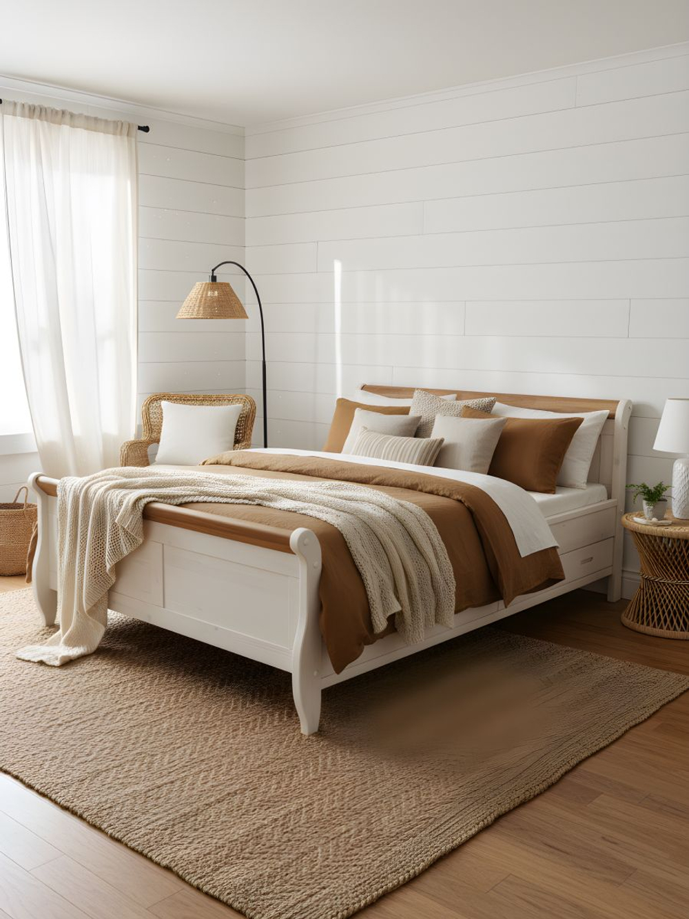 Кровать 160х200, Мелания, двуспальная, с выдвижными ящиками для белья, массив сосны, белый, Dipriz