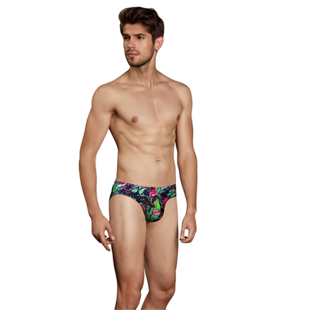 Мужские трусы слипы черные с принтом Doreanse Flamingo 1361