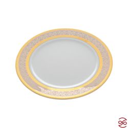 Набор тарелок Thun Опал Широкий кант платина золото 17см (6 шт)