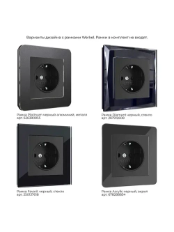 Розетка с заземлением скрытой установки Werkel W1171008 черная матовая