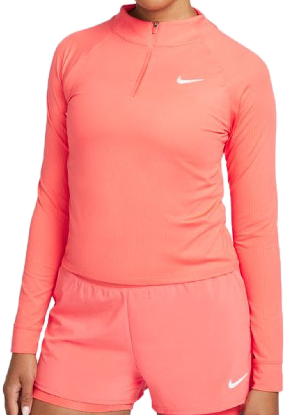 Женская теннисная футболка (dł. Рукава) Nike Court Dri-Fit Victory Top LS W - magic ember/white