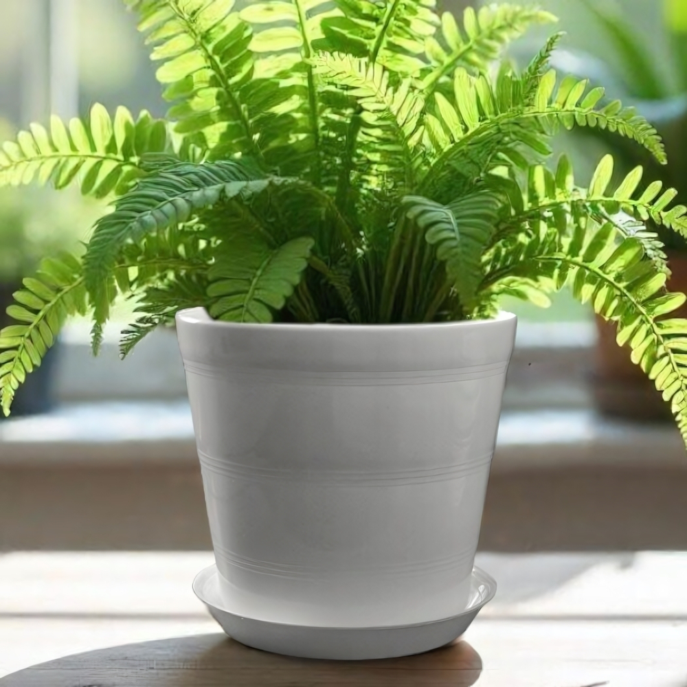 Кашпо "Классик" с поддоном 2л (цвет белый)