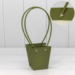 Пакет подарочный 12.5х12х8см Ваза для цветов (Зеленый)