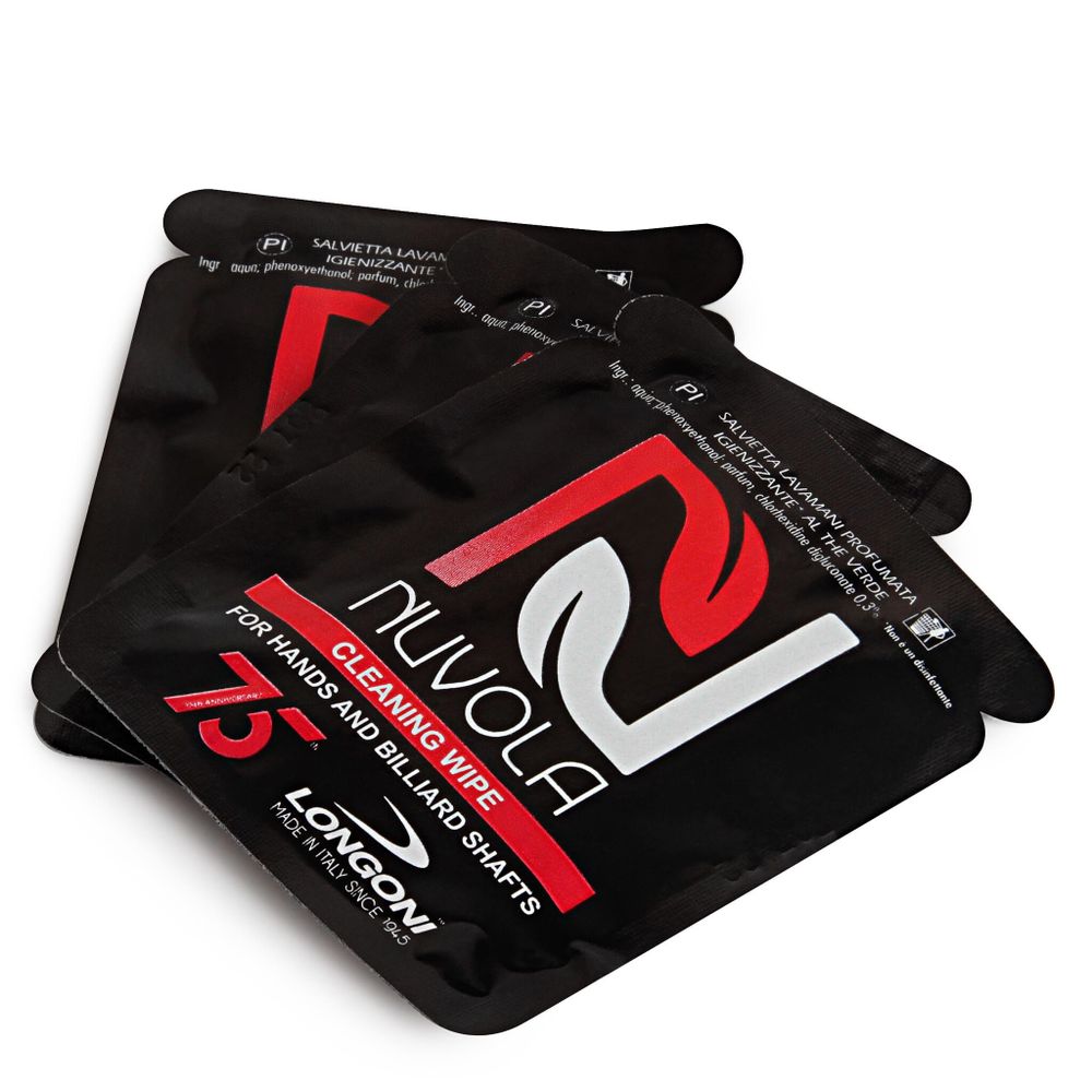 Салфетки для чистки кия и рук Longoni Nuvola Cleaning Wipes 10шт