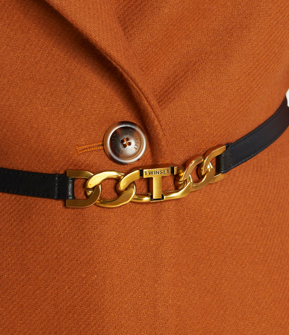 Хлопковое пальто TWINSET - янтарный(232TP2401)