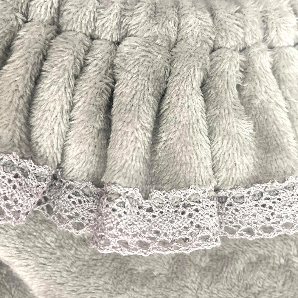 2137 Лесенка для собак/кошек/домашних питомцев, с рюшей, серая