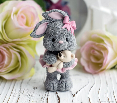 Cиликоновый молд "Зайка с мишкой" бренд "Твое хобби"