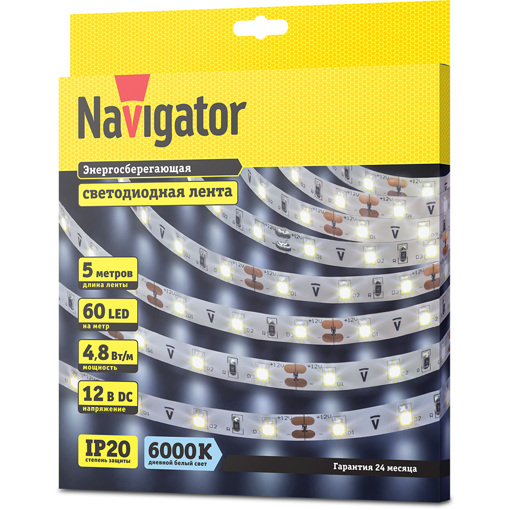 СД Лента Navigator 71 762 NLS-3528СW60-4.8-IP20-12V R5