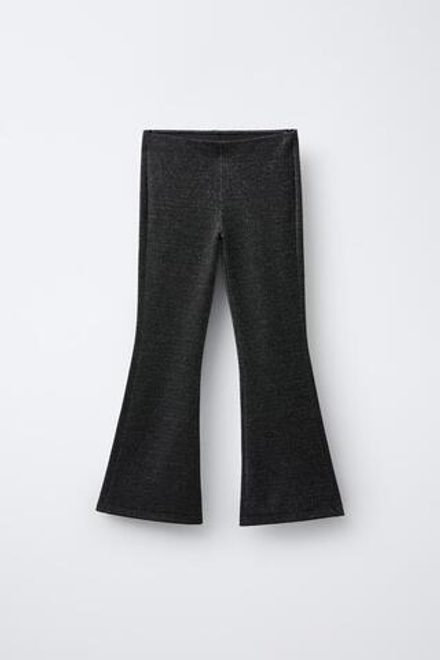 ZARA ЛЕГГИНСЫ FLARE С БЛЕСТКАМИ, ЧЕРНЫЙ/СЕРЕБРЯНЫЙ