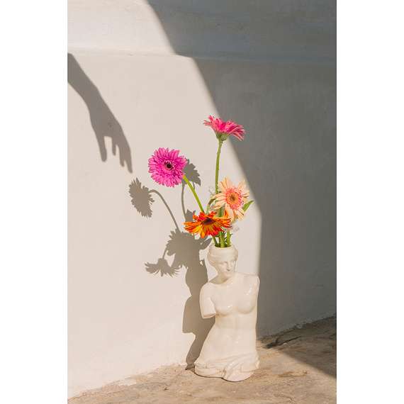 Ваза для цветов venus, 31 см, белая