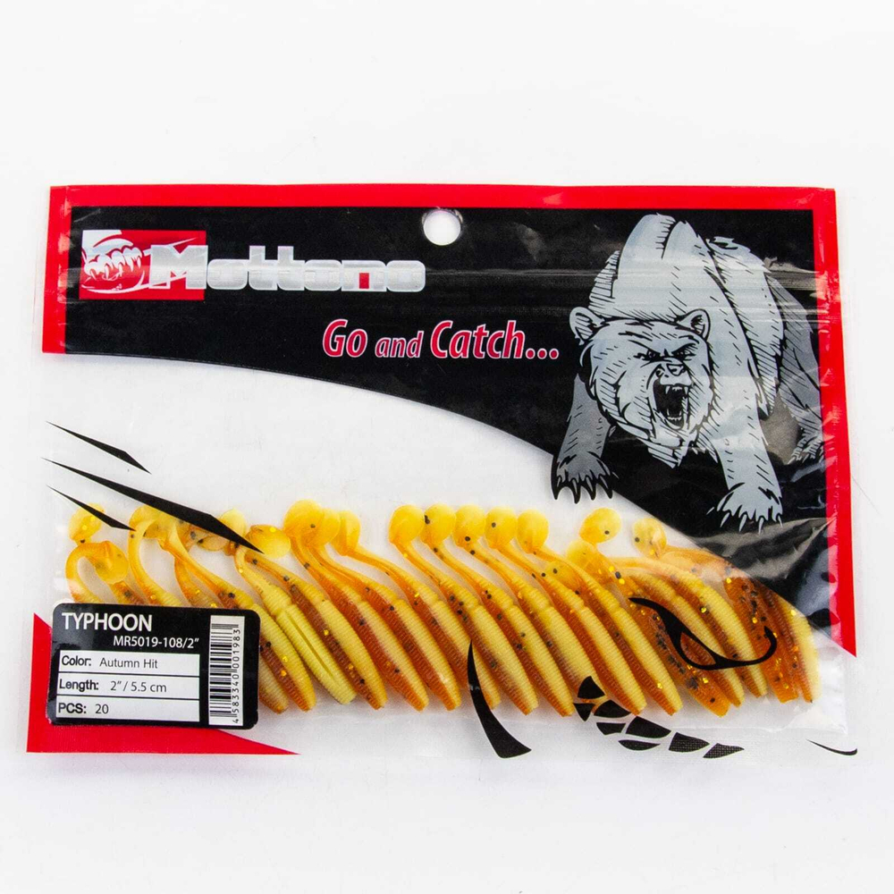 Виброхвост Mottomo Typhoon (55мм, 1гр), 20шт/уп