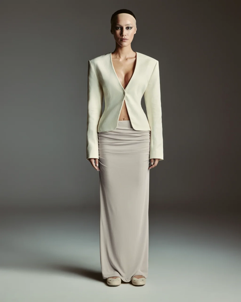 Юбка серая макси