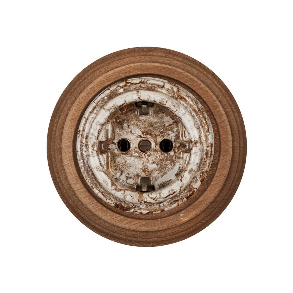 Розетка с З.К., керамика, цвет мрамор B1-101-09