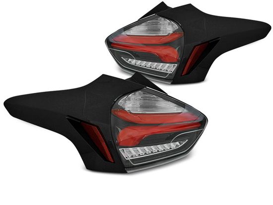 Фонари задние FORD FOCUS 3 15-18 HATCHBACK BLACK RED SEQ LED