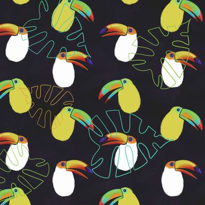 туканы и монстера