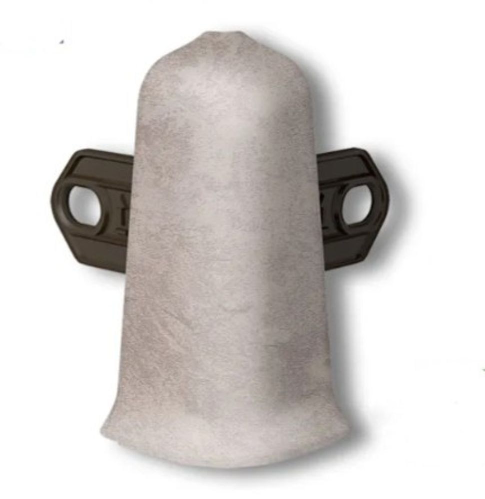 Угол наружный с крепежом для плинтуса 70мм "Деконика", 549 Лофт светло-бежевый